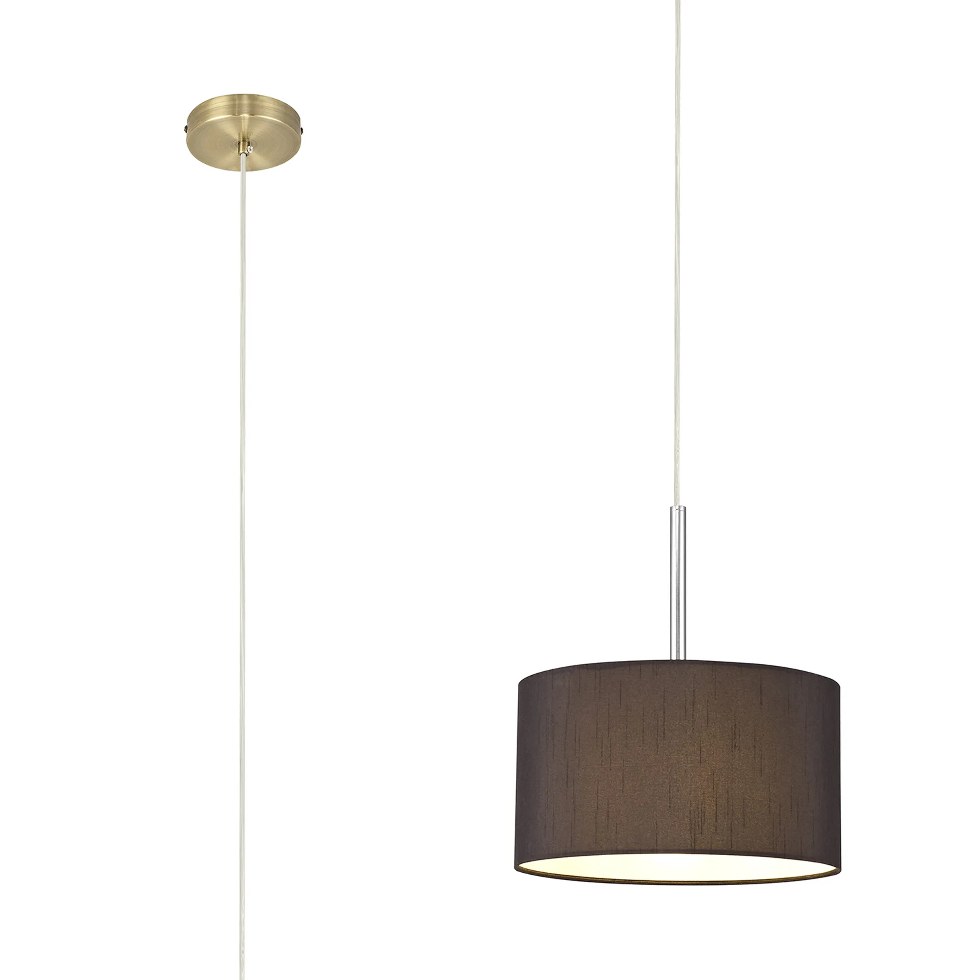 DK0205  Baymont 30cm Pendant 1 Light Antique Brass; Black